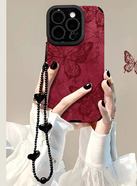 线条蝴蝶瞳眼翻毛皮适用苹果16Pro手机壳iPhone15max小米14华为mate60pura70nova13note12Reno11VIVOx200s19