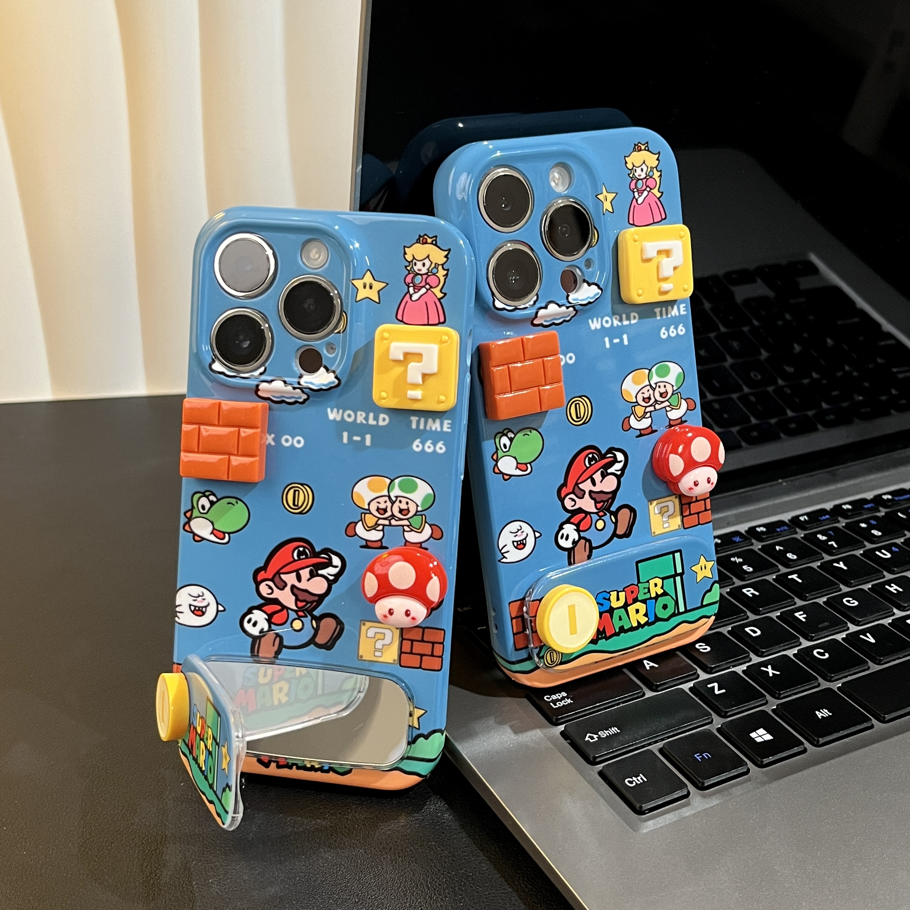 蘑菇马里奥支架新款适用苹果16pro手机壳iPhone14max小米15华为mate70pura80k60nova13荣耀300vivox200Magic6
