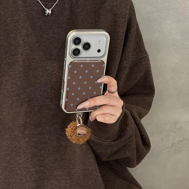 棕色蓝波点新款适用苹果17Promax手机壳iPhone16pro13小米15华为mate80pura70k90reno14荣耀500x300magic8s50