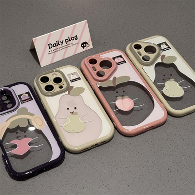 趣味水蜜桃奶油壳新款适用苹果16Promax手机壳iPhone15Pro11小米14华为mate70pura80k60nova13荣耀200Reno12