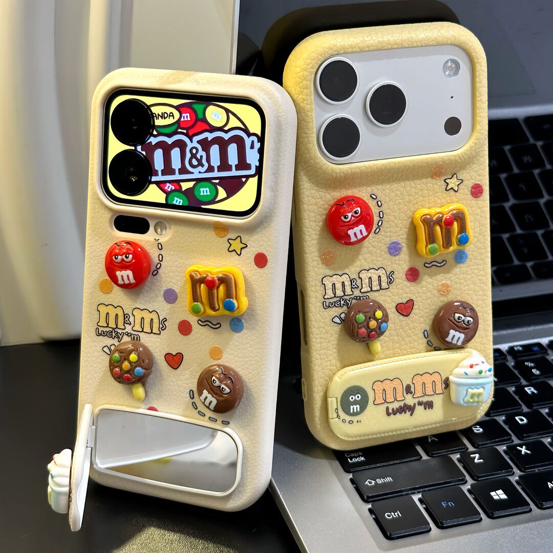 趣味M豆公仔支架新款适用苹果17Pro手机壳iPhone16max小米15华为mate80pura70k90nova14荣耀500x300一加ace6