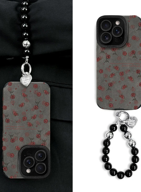 满屏玫瑰花高级翻毛皮适用苹果16Pro手机壳iPhone14max13小米15华为mate60p70k50荣耀200x100Reno12iQOO11s19