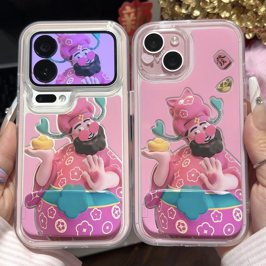 元宝财神支架新款适用苹果17Pro手机壳iPhone16max13小米15华为mate80pura70k90reno14荣耀400x200oppofindx9