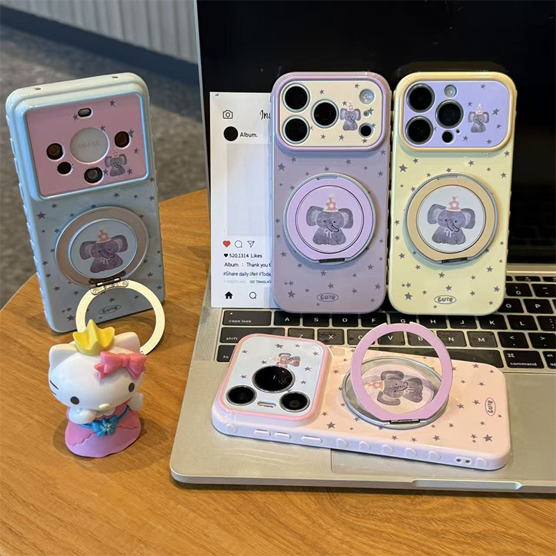 韩风星星小象支架新款适用苹果17Pro手机壳iPhone16max小米15华为mate80pura90k90note14荣耀600x200一加ace5