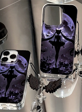 黑夜美少女适用苹果16Promax手机壳iPhone15Pro小米14华为mate70P60荣耀200K80OPPOReno13note12nova11findx8