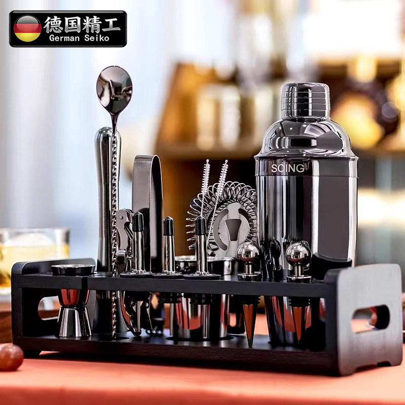 德国正品304不锈钢调酒器套装雪克杯组合调酒工具鸡尾酒入门礼盒