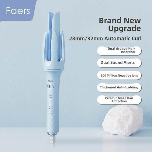 Faers全自动卷发器双槽32/28mm大卷负离子提示音不伤害头发卷曲神
