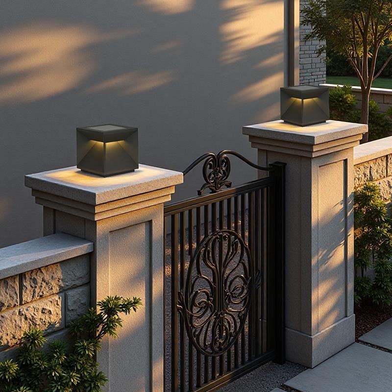 2025新款太阳能柱头灯户外庭院别墅大门柱灯围墙灯花园围栏柱子灯