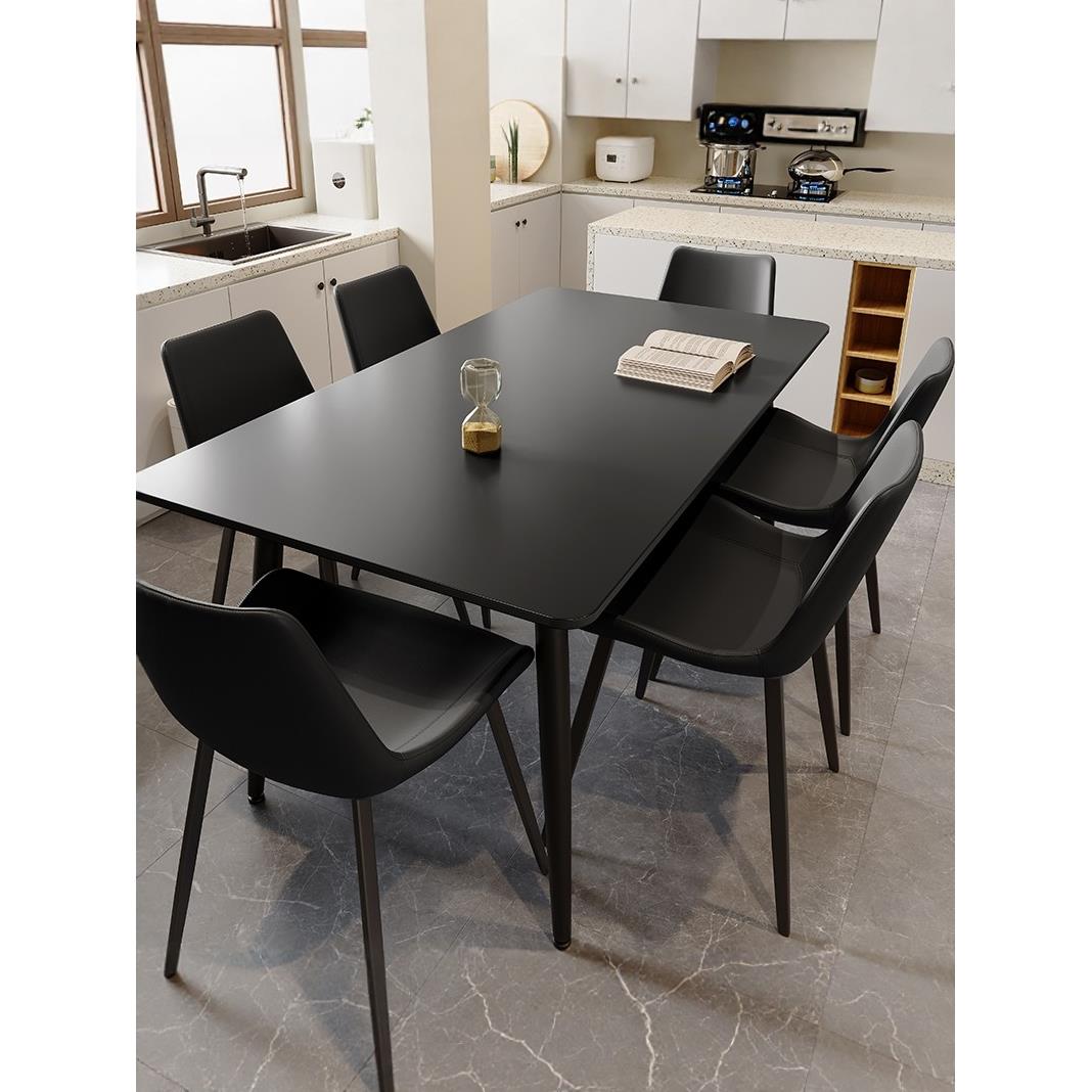 日本Muyu岩板餐桌椅组合家用小户型现代简约轻奢长方形饭桌