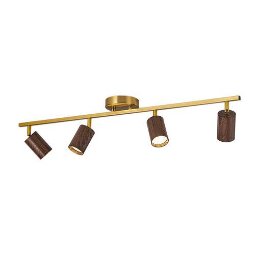 中古全光谱护眼防眩led可调角度明装射灯日式胡桃木纹客厅无主灯