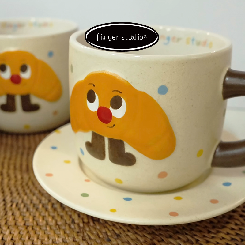 fingerstudio指作 面包牛角周边新品上新 牛角陶瓷波点杯碟,服饰配件/皮带/帽子/围巾,包挂件,淘宝优惠券,粉丝福利购,淘宝优惠卷