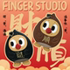 finger studio指作 达摩栗子麻将原创可爱车挂挂件手工真皮lv包挂