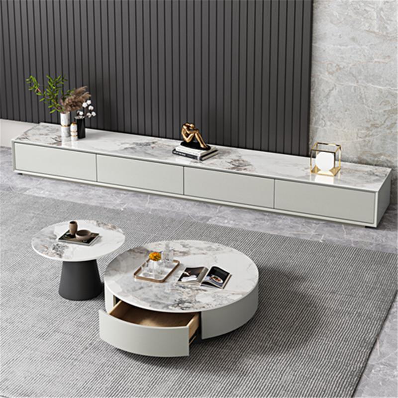 岩板现代简约茶几客厅家用家具2023新款小户型意式轻奢电视柜组合