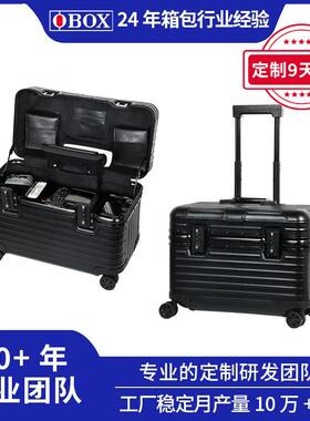 高颜值黑色航空仪器箱全铝合金拉杆箱航空旅行外出携带仪器设备箱