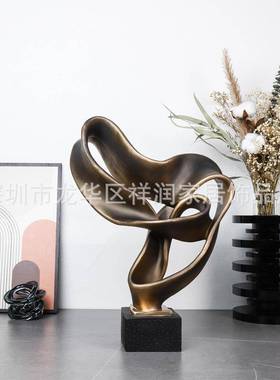 北欧抽象树脂飘带摆样板房售NFD楼卧室书房厅餐厅电客视部件柜饰