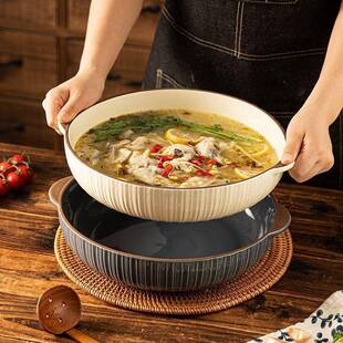 酸菜鱼耳日大盆碗大号12寸家用式高颜值钵钵鸡汤大QIW容量碗双耐