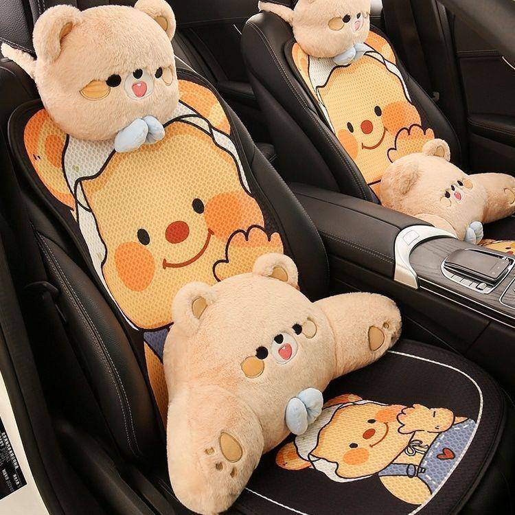 网红汽车坐垫四季通用款座冰椅套半包座套车座垫夏151季内丝薄女