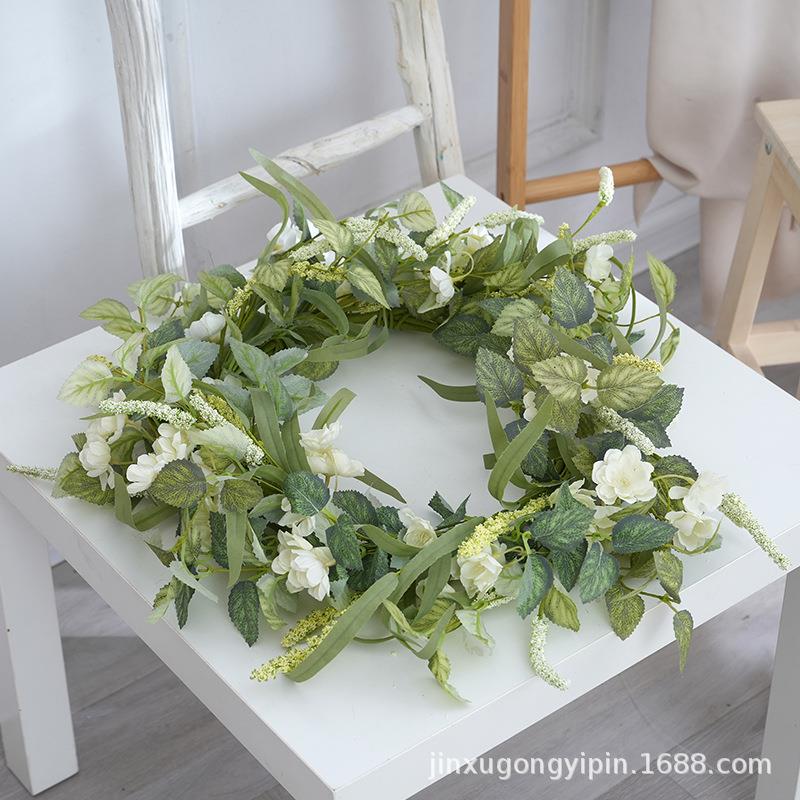 酒店橱393窗装饰装花婚庆饰品挂饰饰挂件环仿真花家居布置门道具