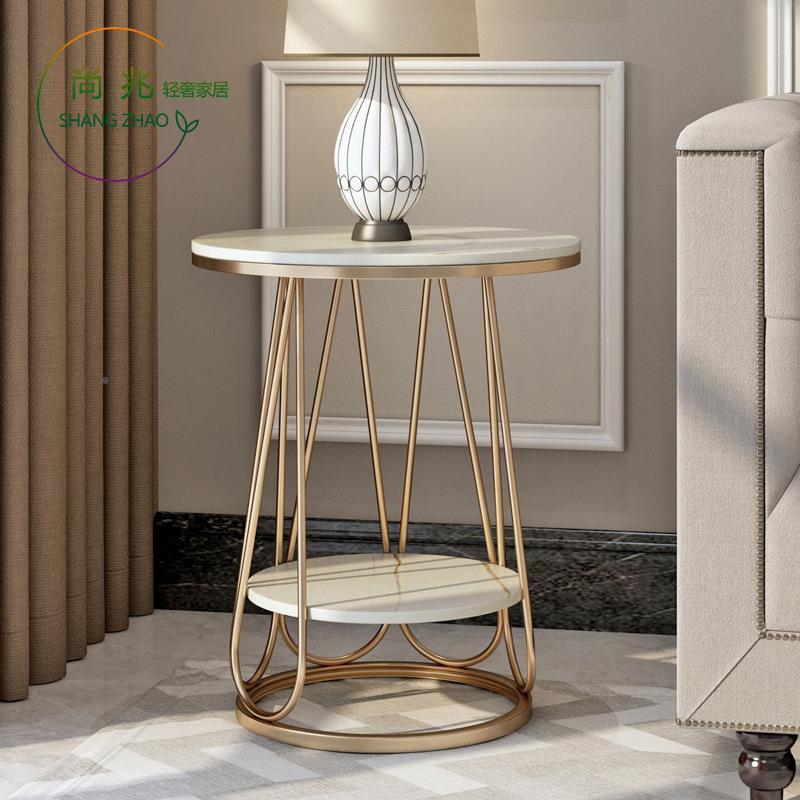 意式轻沙发边代几客厅小户型小桌子简小约现阳台奢大DYF理石岩板