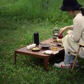 美胡桃木火钵茶炭烤卡式 围炉台中式 实北木户外露烧茶茶几小FCQ营