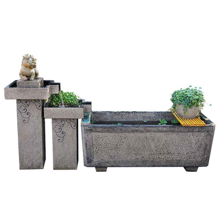 式G水Z6M中流摆件庭院院RIV子园阳台花户外布置造景鱼池水景小鱼