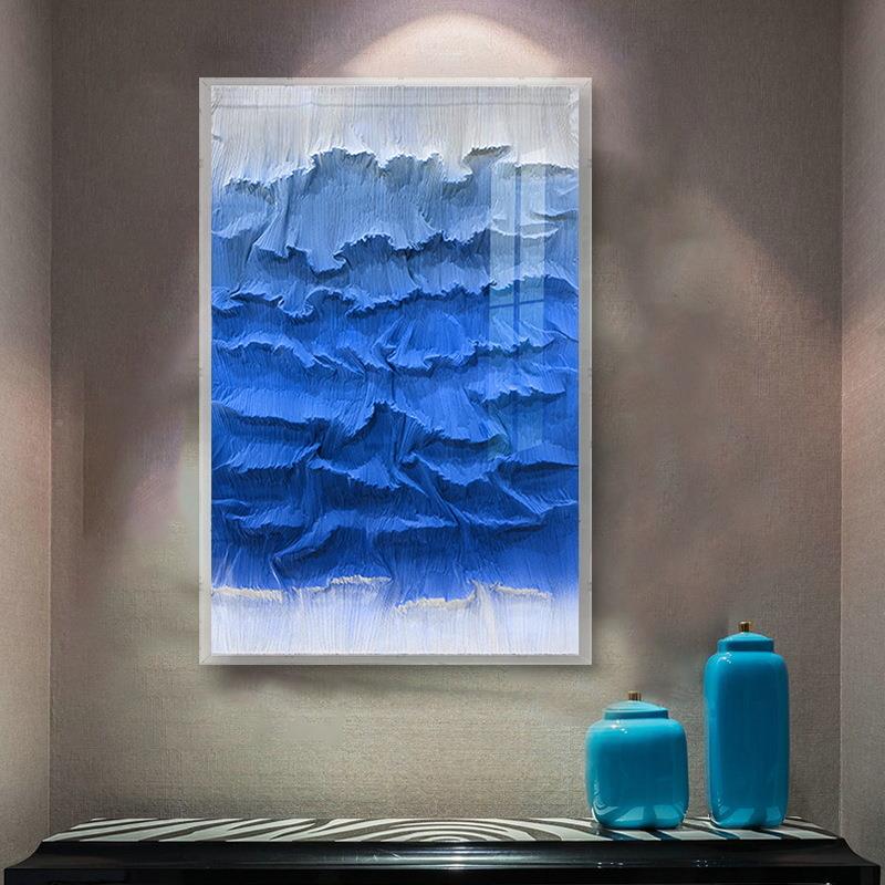 轻奢客亚克岩力实物画浮雕抽象立体砂900沙发现代简约玄画关厅装