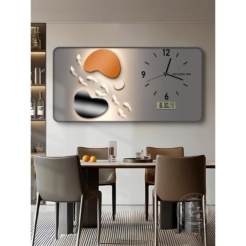 石来运转CGE餐厅装饰画20新25款电子挂钟表钟用客厅万年历时钟家