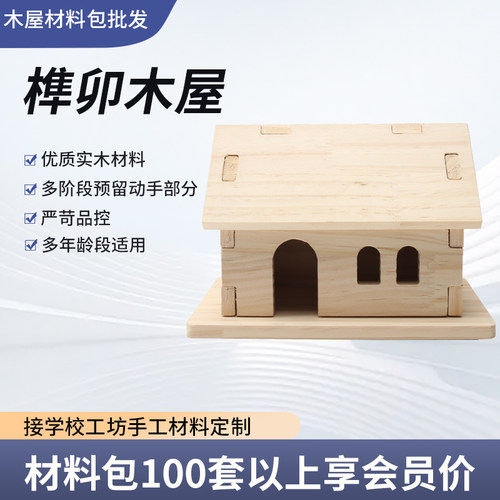 儿童手工diy材料包 实木鸟窝学生手工彩绘创意材料包 劳技课教具
