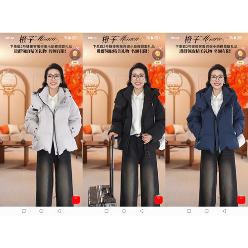 冬季短款连帽加厚保暖羽绒服女