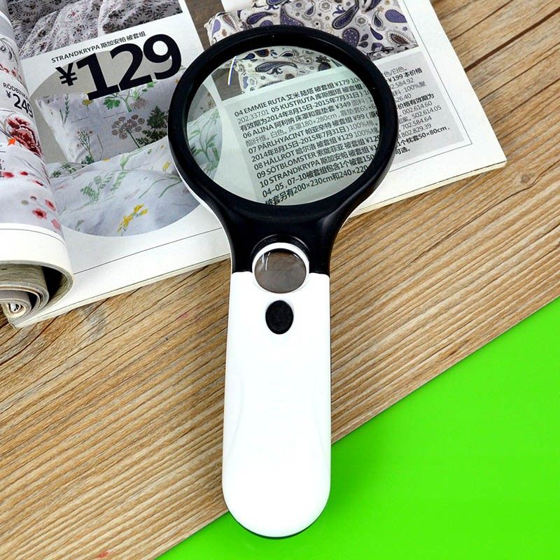 45倍高清放大镜 双镜手持式维修看线路板发大镜 老人阅读 带LED灯,文具电教/文化用品/商务用品,放大镜,淘宝优惠券,粉丝福利购,淘宝优惠卷