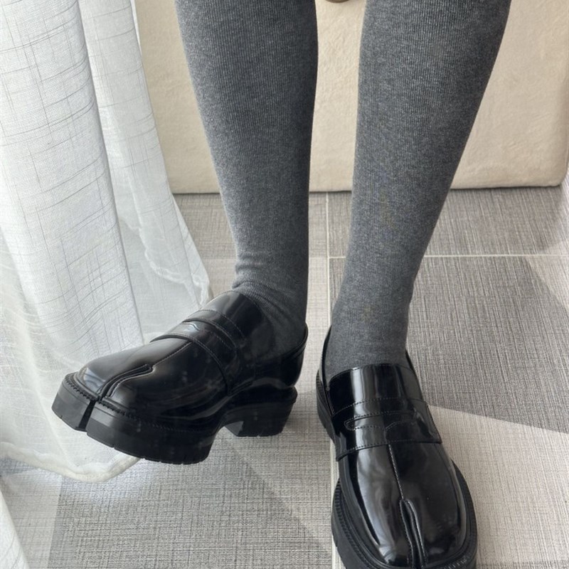 韩国分趾袜连裤袜加绒纯黑棉袜二趾打底袜秋冬网红美腿显瘦光泽袜