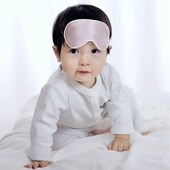 婴儿真丝眼罩新生儿晒太阳小孩睡眠遮光透气女蓝光宝宝幼儿童专用
