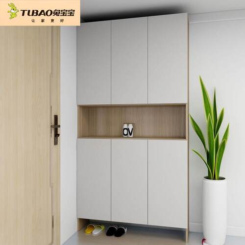 入户鞋柜简约北欧家用门厅柜阳台大容量收纳储物柜鞋架定制兔宝宝