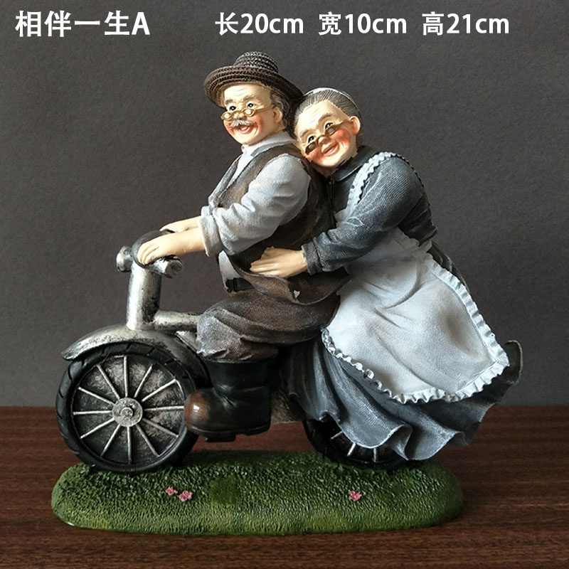 创意生日礼物老人老头老太太家居装饰品小摆件爷爷奶奶白头偕老
