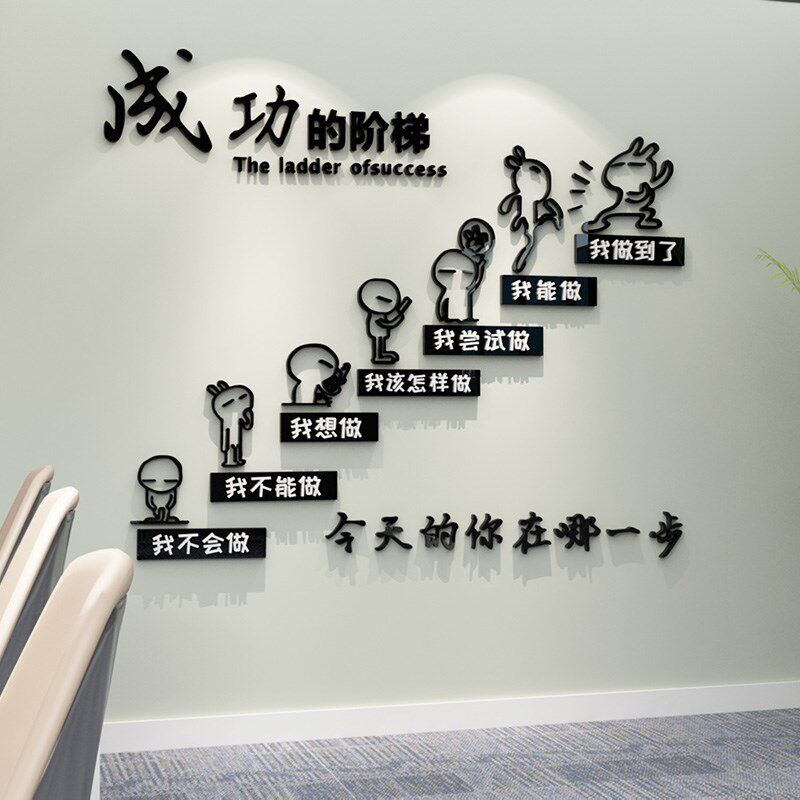 创意励志激励贴纸自粘学校班级教室墙面装饰公司企业3d立体墙贴