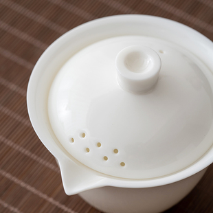 德化羊脂玉白瓷手抓壶一壶两杯功夫旅行茶具陶瓷便携式单盖碗礼品