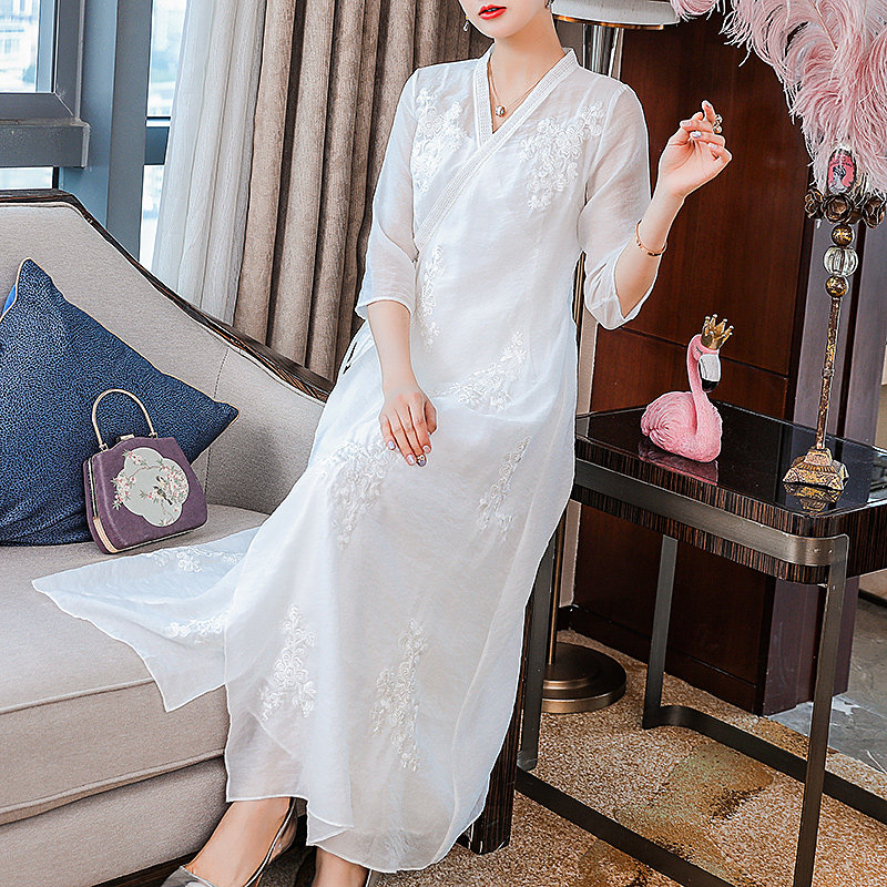 汉服女仙气飘逸古风连衣裙改良版中国风女装高端茶服禅意文艺春装