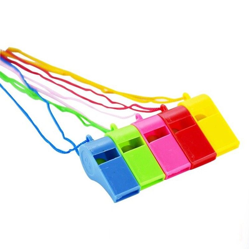 口哨儿童彩色玩具塑料挂绳口哨加油助威哨子求生哨子裁判比赛口哨