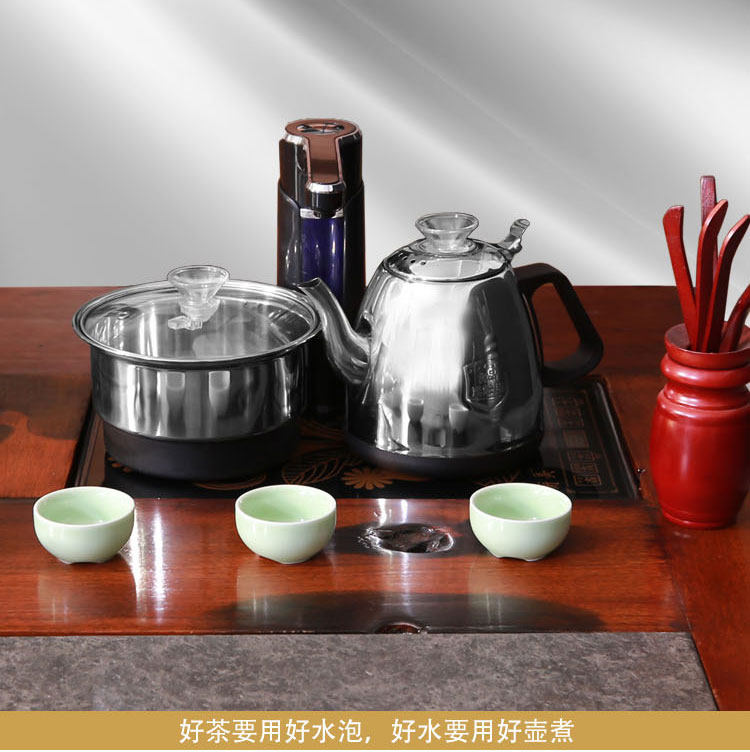 茶桌全自动电茶炉20X37嵌入台式23X37底部涌泉上水玻璃水壶电磁炉