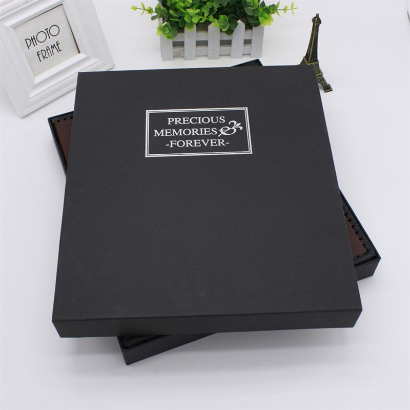 高档皮面相册diy手工创意办公相集册本A4粘贴式大本覆膜影集