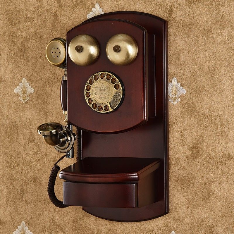 复古壁挂电话机挂壁式家用仿古电话挂墙欧式创意老式转盘无线插卡