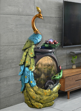 大型落地中式流水喷泉摆件客厅室内水系景观招财家居装饰开业礼品