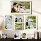 婚纱照洗照片墙装 饰墙上相框挂墙组合套装 客厅背景免打孔高级感