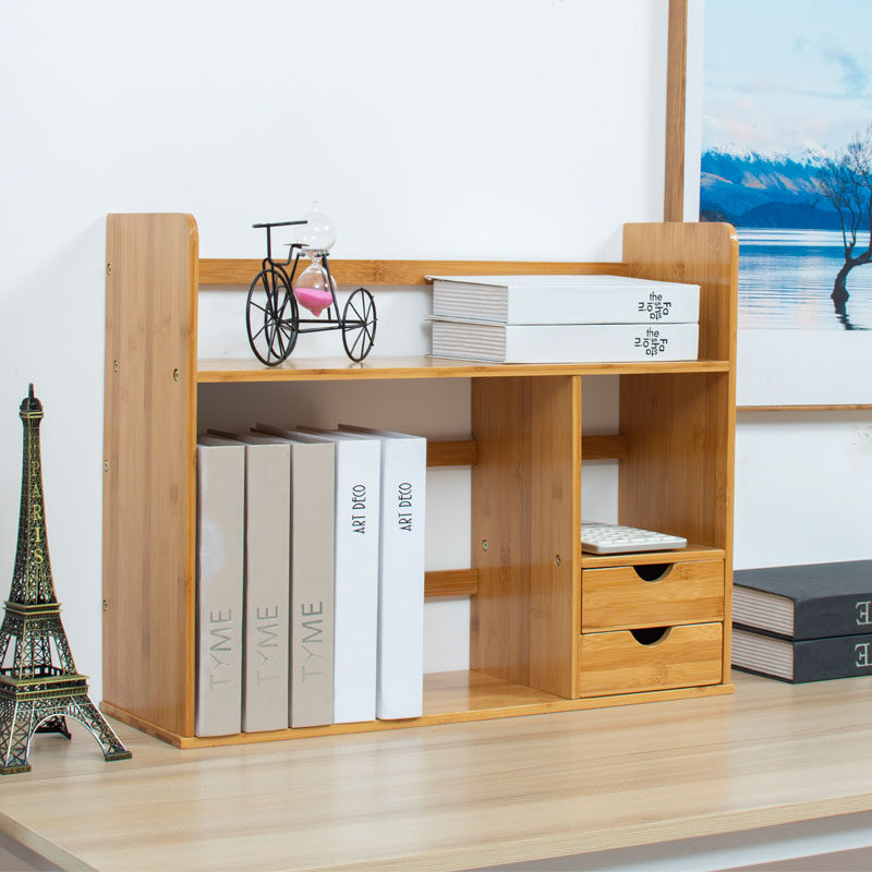楠竹桌面书架收纳置物架简易整理架桌上创意学生多功能实木小书柜,住宅家具,书架,淘宝优惠券,粉丝福利购,淘宝优惠卷