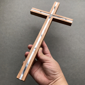 十字架实木木质橡木家居摆件墙挂壁挂主内礼品明心 包邮