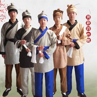 成人古装汉服店小二服装古代话剧家丁佣人茶楼酒店跑堂工作演出服