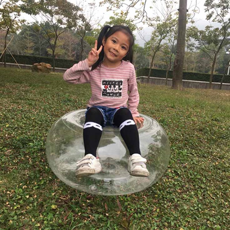 网红透明大圆充气凳 户外旅行便携充气小沙发 汽车载家用踏脚椅子