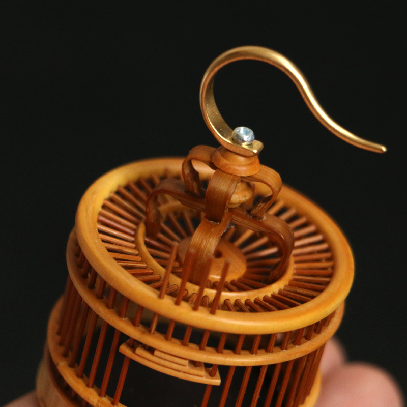 精工纯手工制作天然竹丝老玉竹小号黄蛉笼子鸣虫笼叫笼竹编小挂件