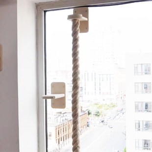 顶天立地猫爬架通天柱窗户吸盘实木玻璃窗飘窗免打孔墙壁式猫跳台