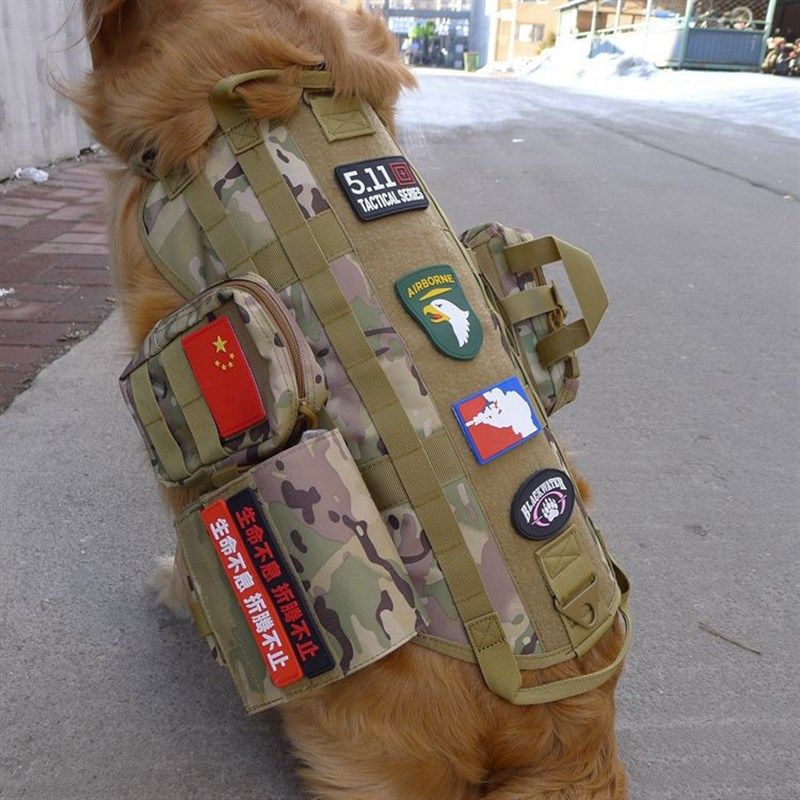宠物狗战术背心衣服中大型犬秋冬德牧狗马甲金毛马犬泰迪抱婴袋背